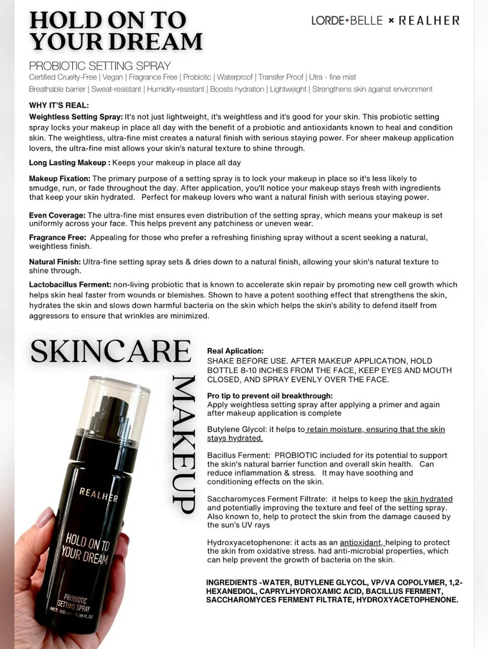 RealHer Probiotic Setting Spray